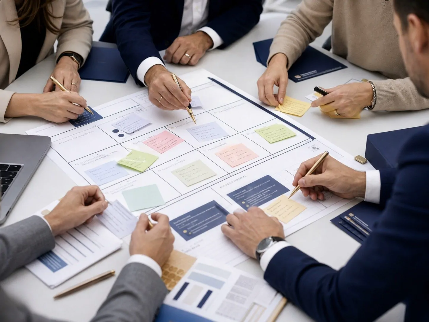 Managementteam entwirft gemeinsam eine neue Betriebsarchitektur